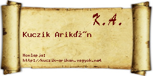 Kuczik Arikán névjegykártya